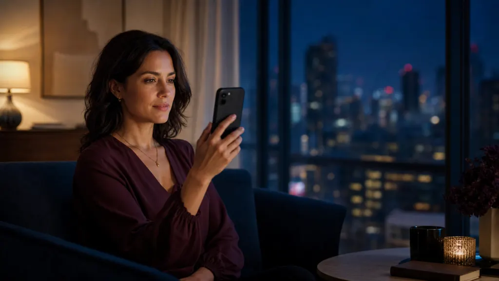 Adult completing a private face verification step on a dating app